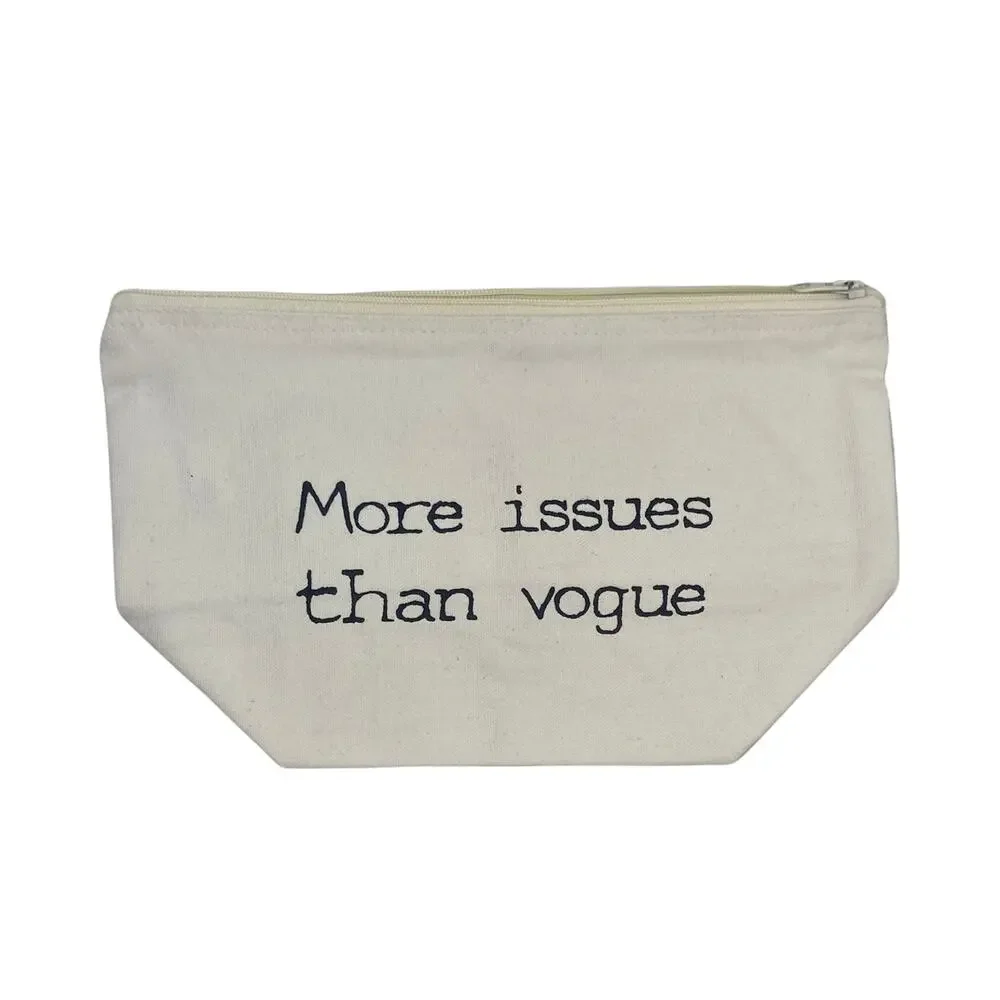 Funny Cosmetic Bag Set More Issues Than Vogue w Travel Bottles NEW